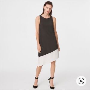 club monaco black and white dress Women's White Midi Striped Sweater Dress